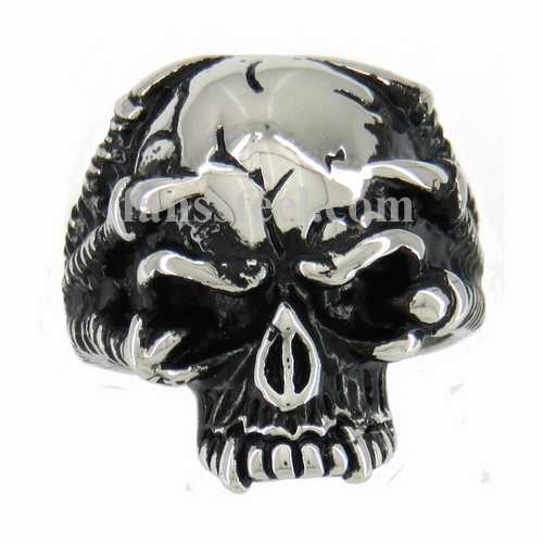 FSR11W22 claw hold the head skull biker ring 